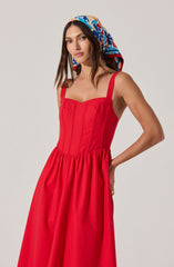 Sweetheart Corset Linen Dress