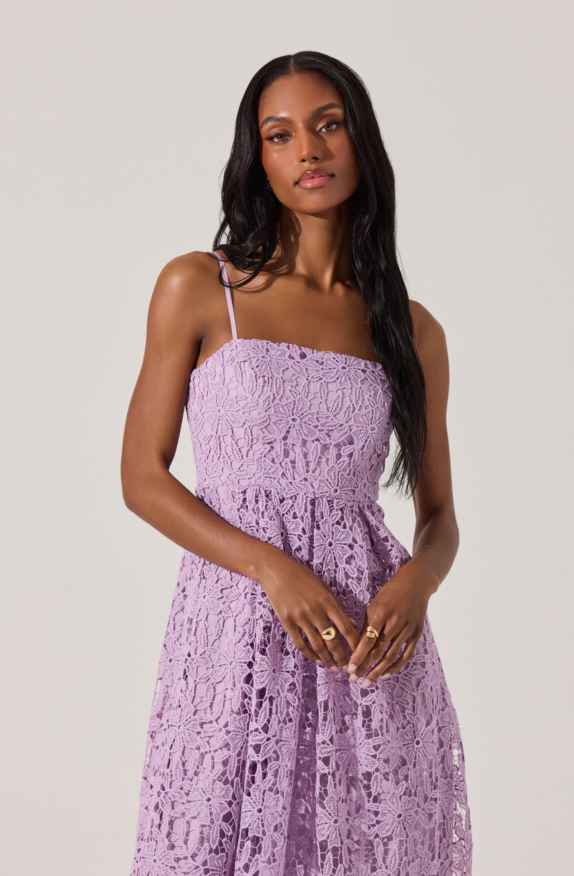 Floral Lace Midi Dress