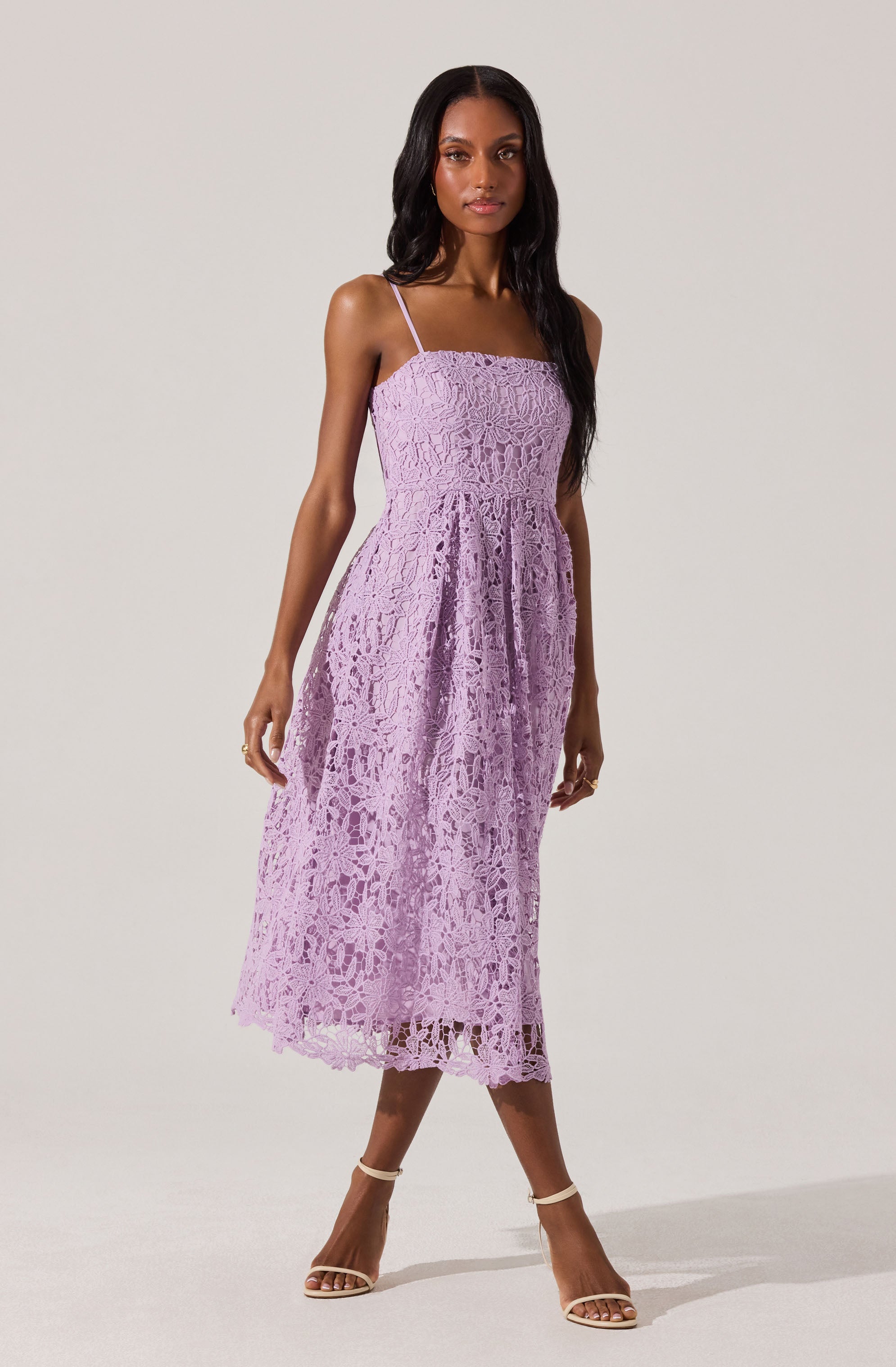 Floral Lace Midi Dress