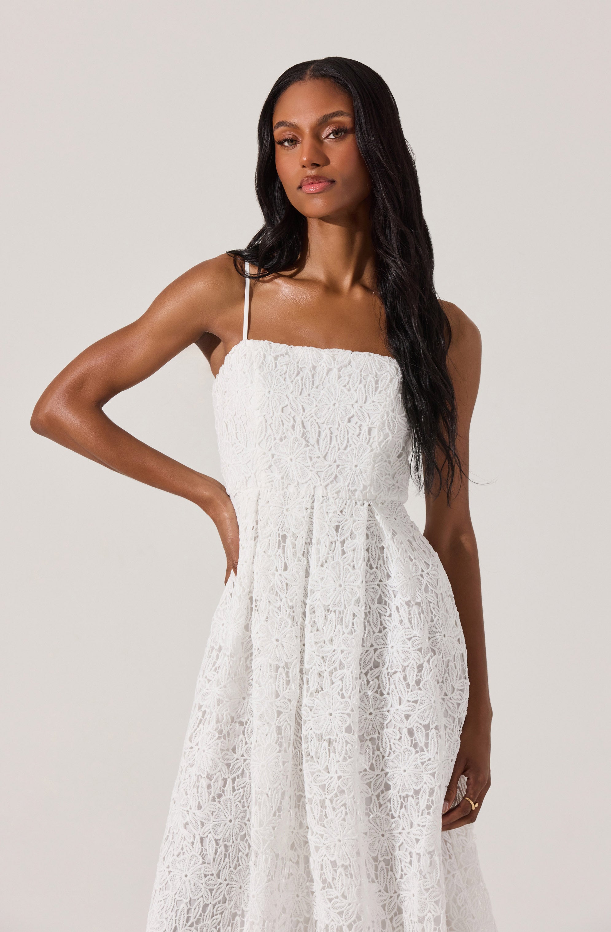 Floral Lace Midi Dress
