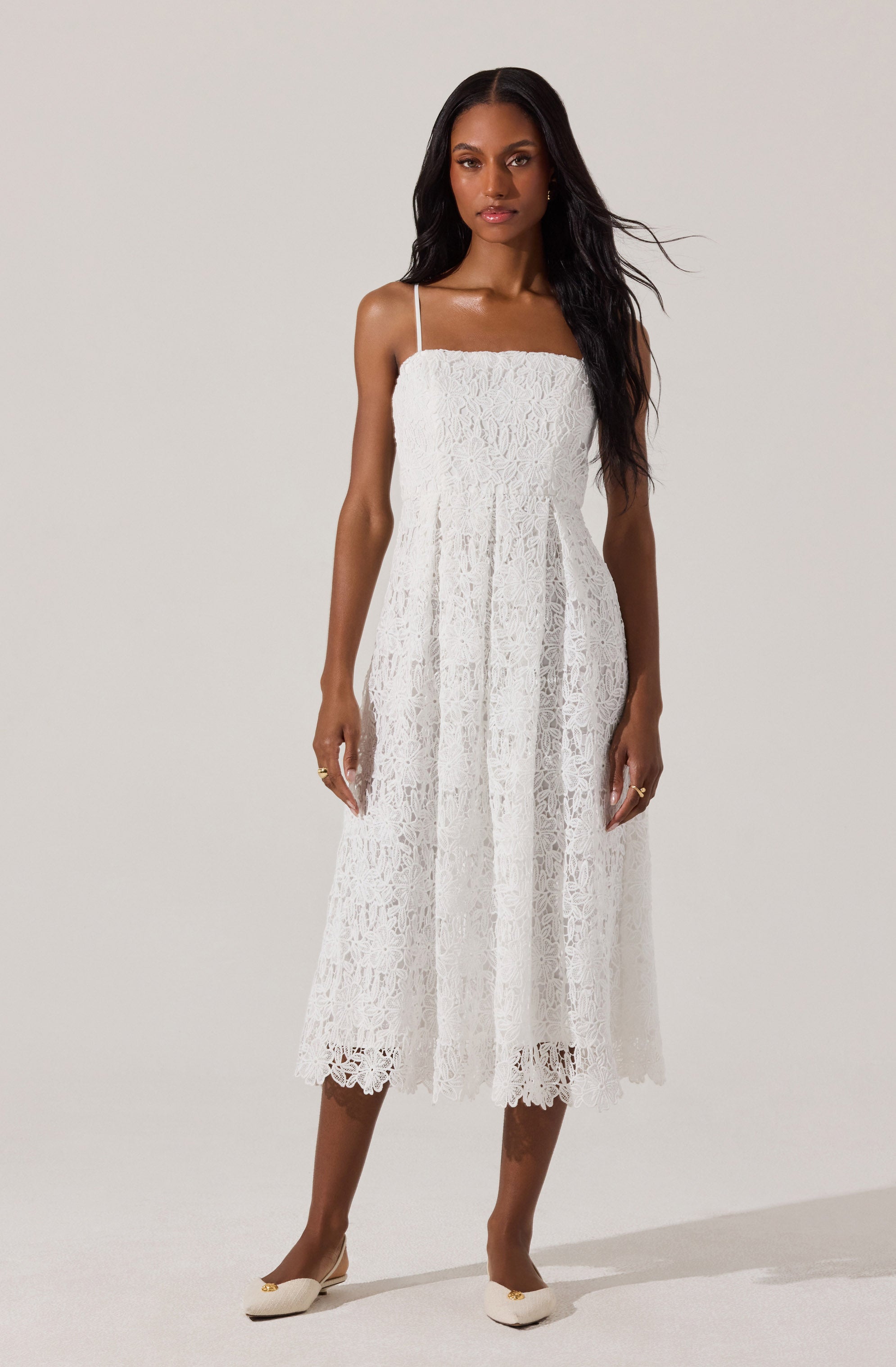 Floral Lace Midi Dress