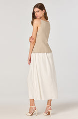 Longline Vest Mixed Media Dress