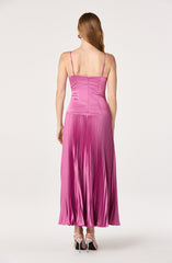 Pleated Drop Waist Maxi Dress