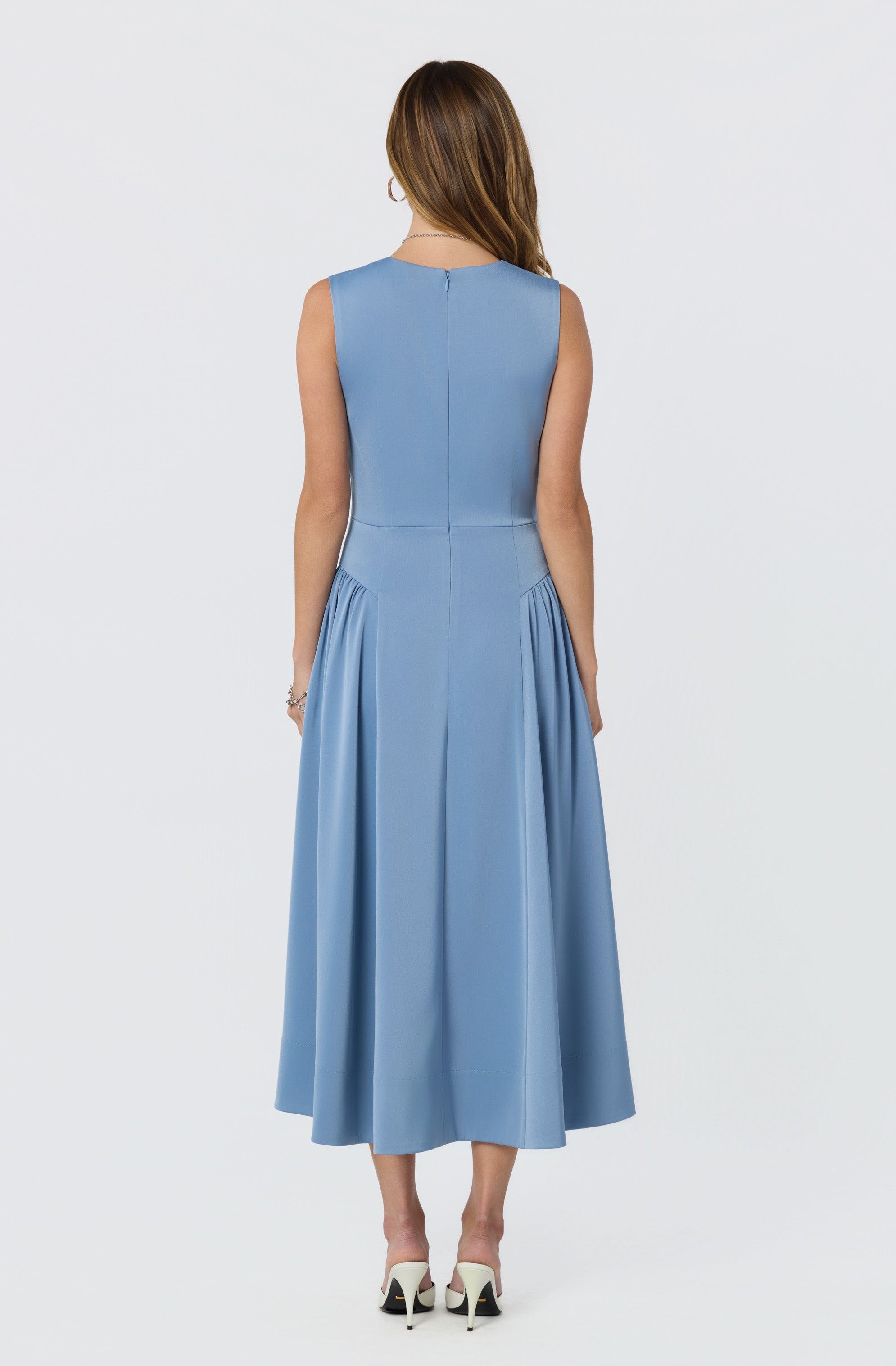 Seraphina Pleated Twist Corset Midi Dress
