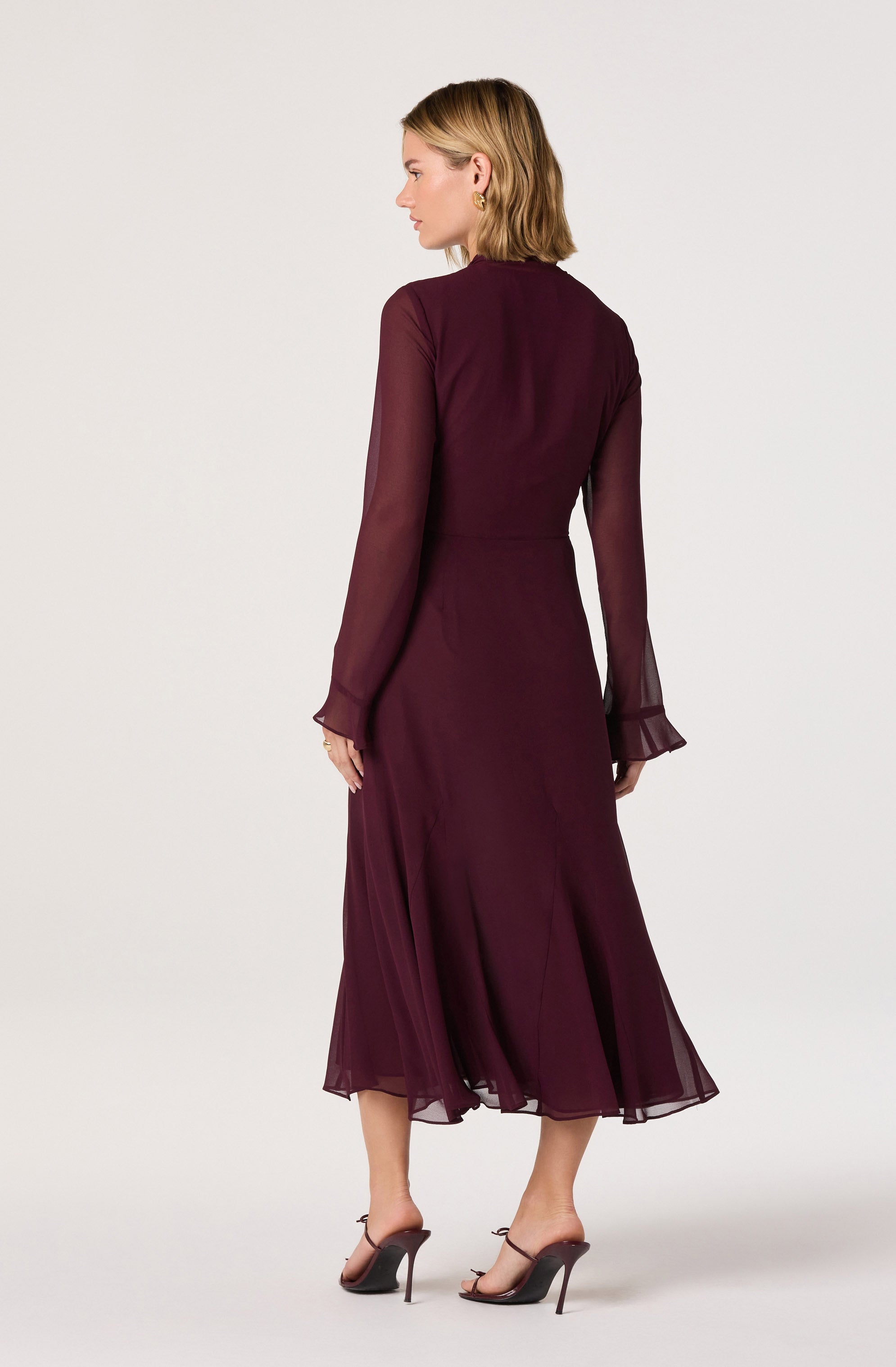Tie Neck Midi Dress