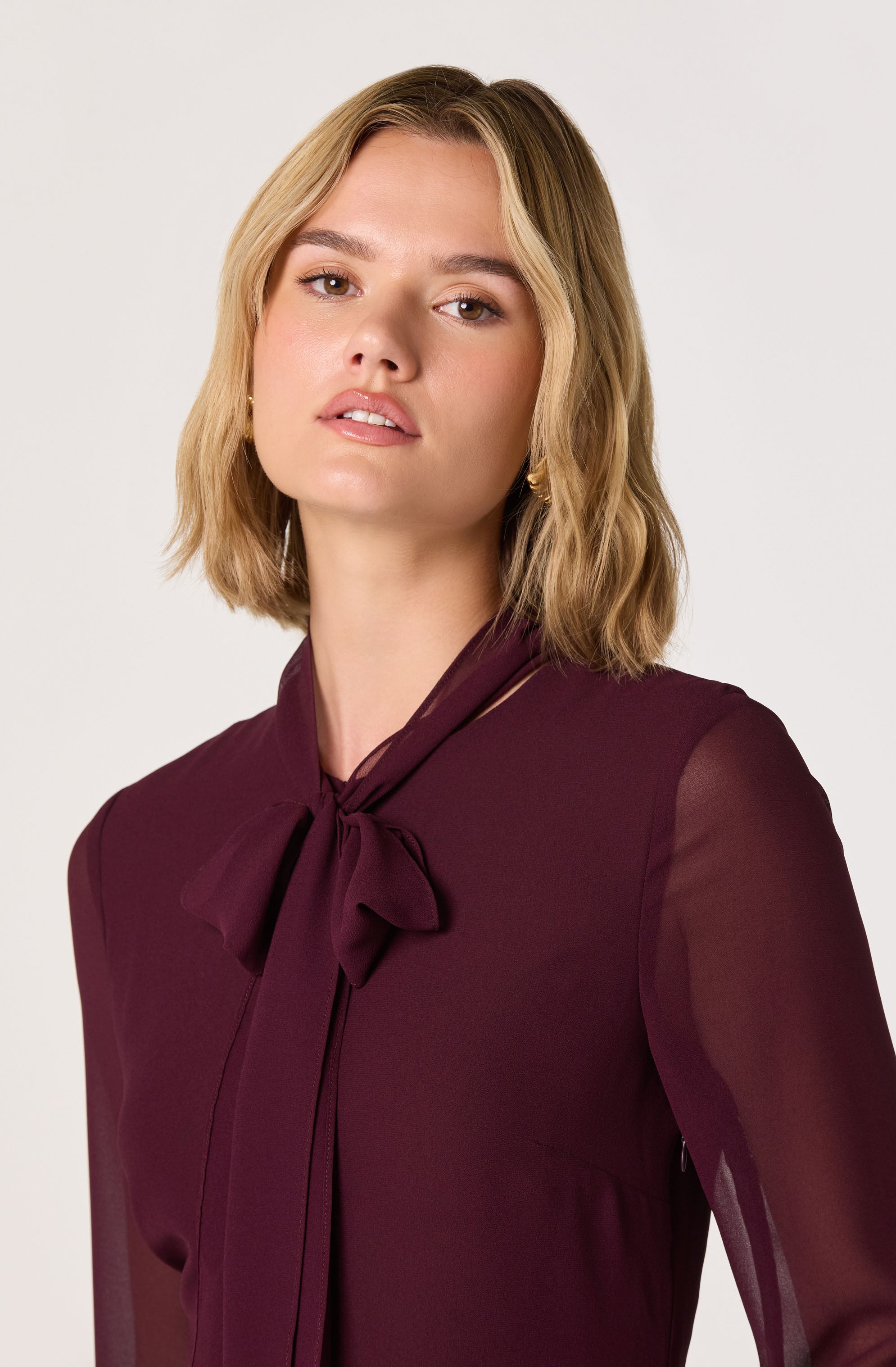 Tie Neck Midi Dress
