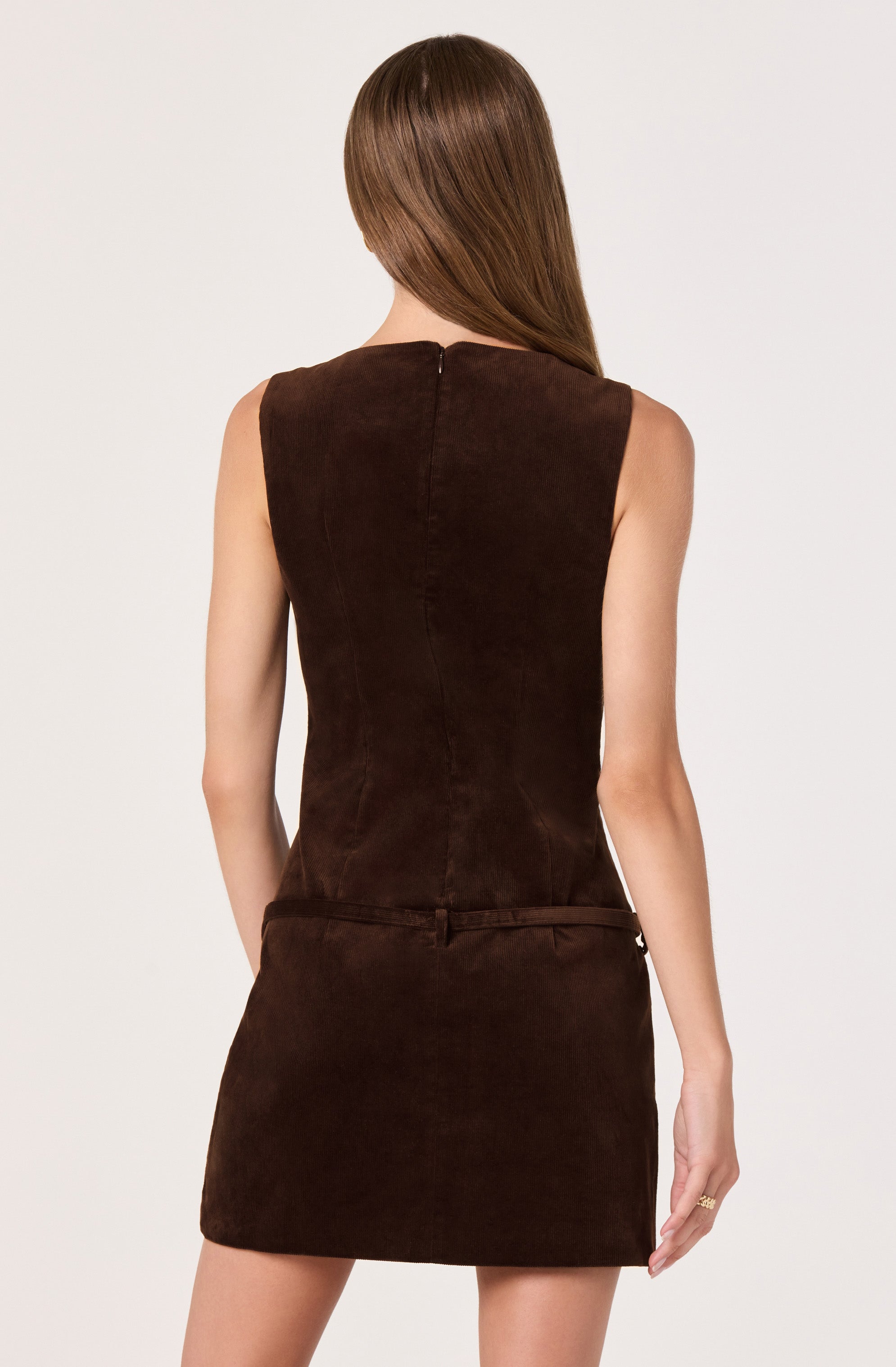 Corduroy Belted Mini Dress