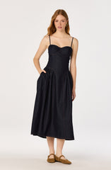 Margaux Denim Bustier Midi Dress
