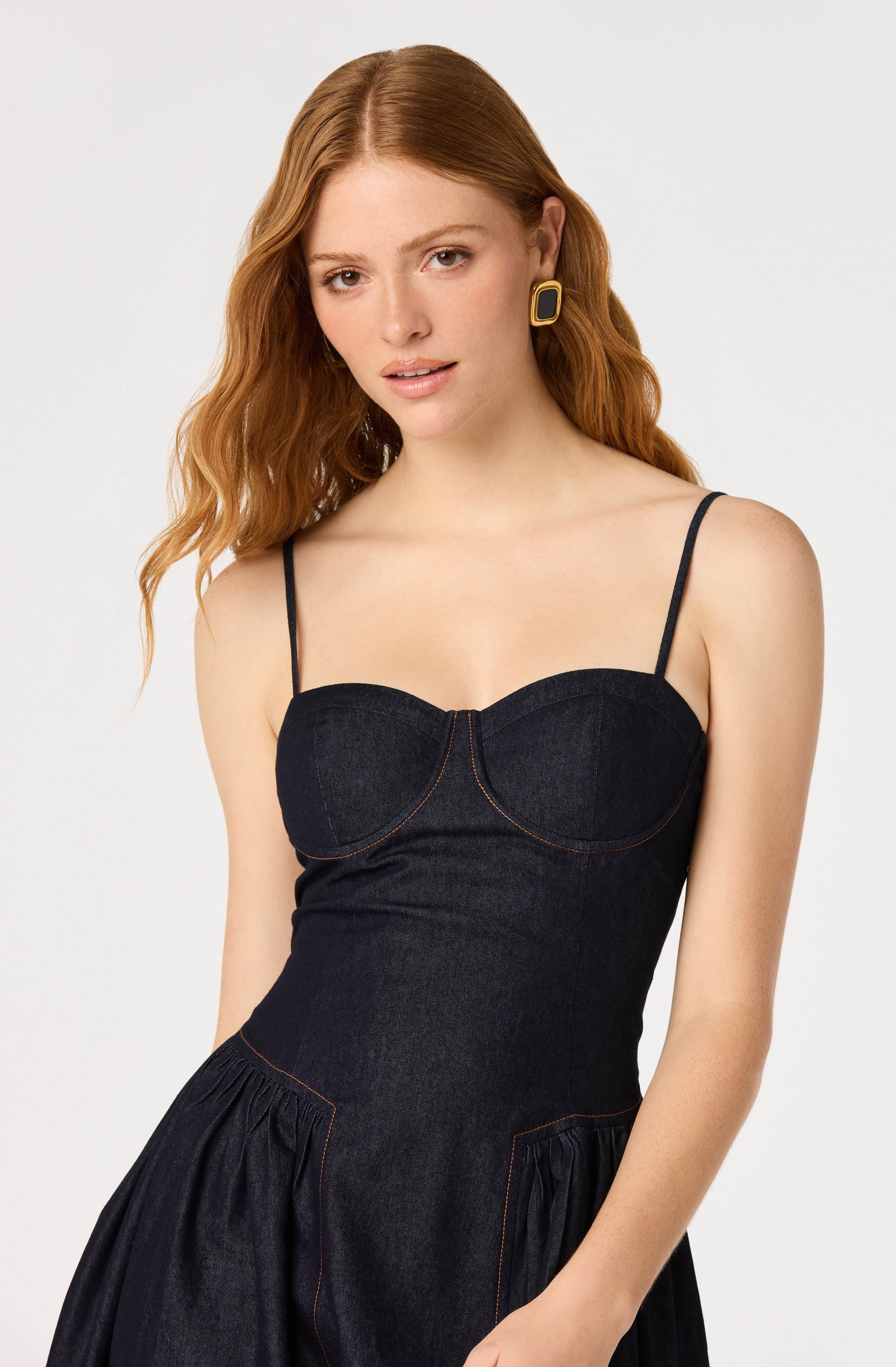 Margaux Denim Bustier Midi Dress