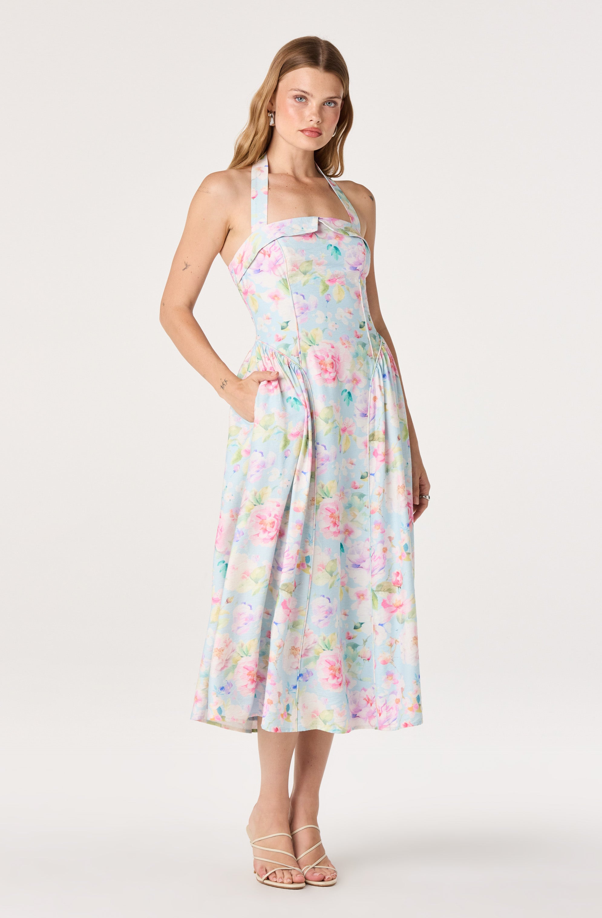 Marianna Halter Midi Dress