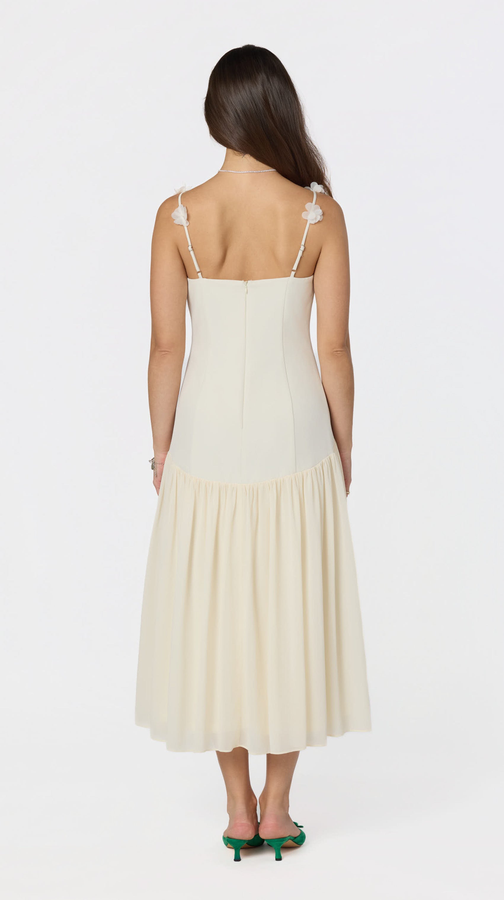 Amia Floral Applique Maxi Dress