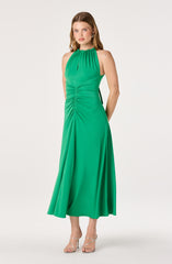 Mallory Ruched Halter Midi Dress