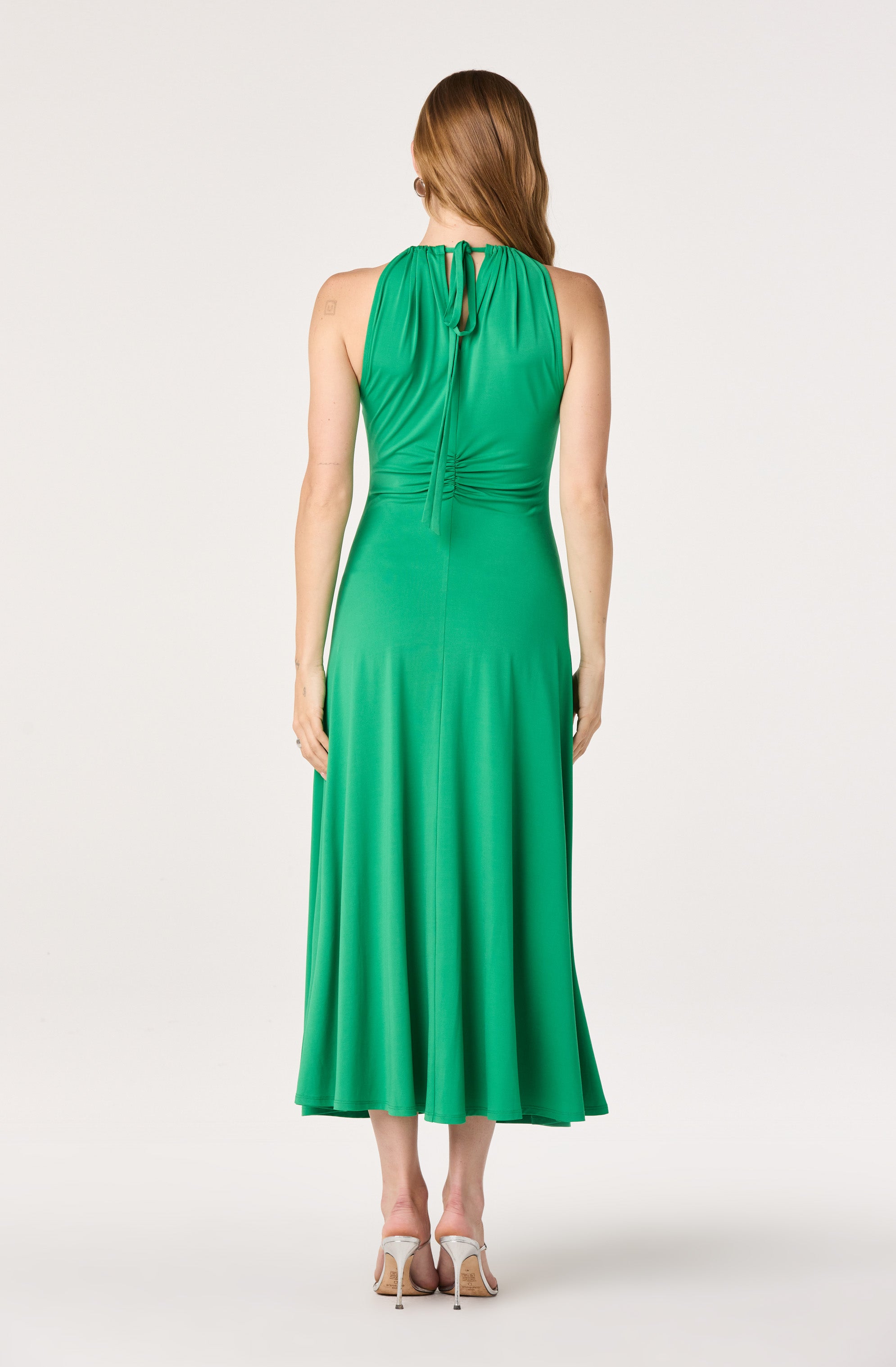 Mallory Ruched Halter Midi Dress