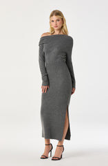 One Shoulder Midi Sweater Dress