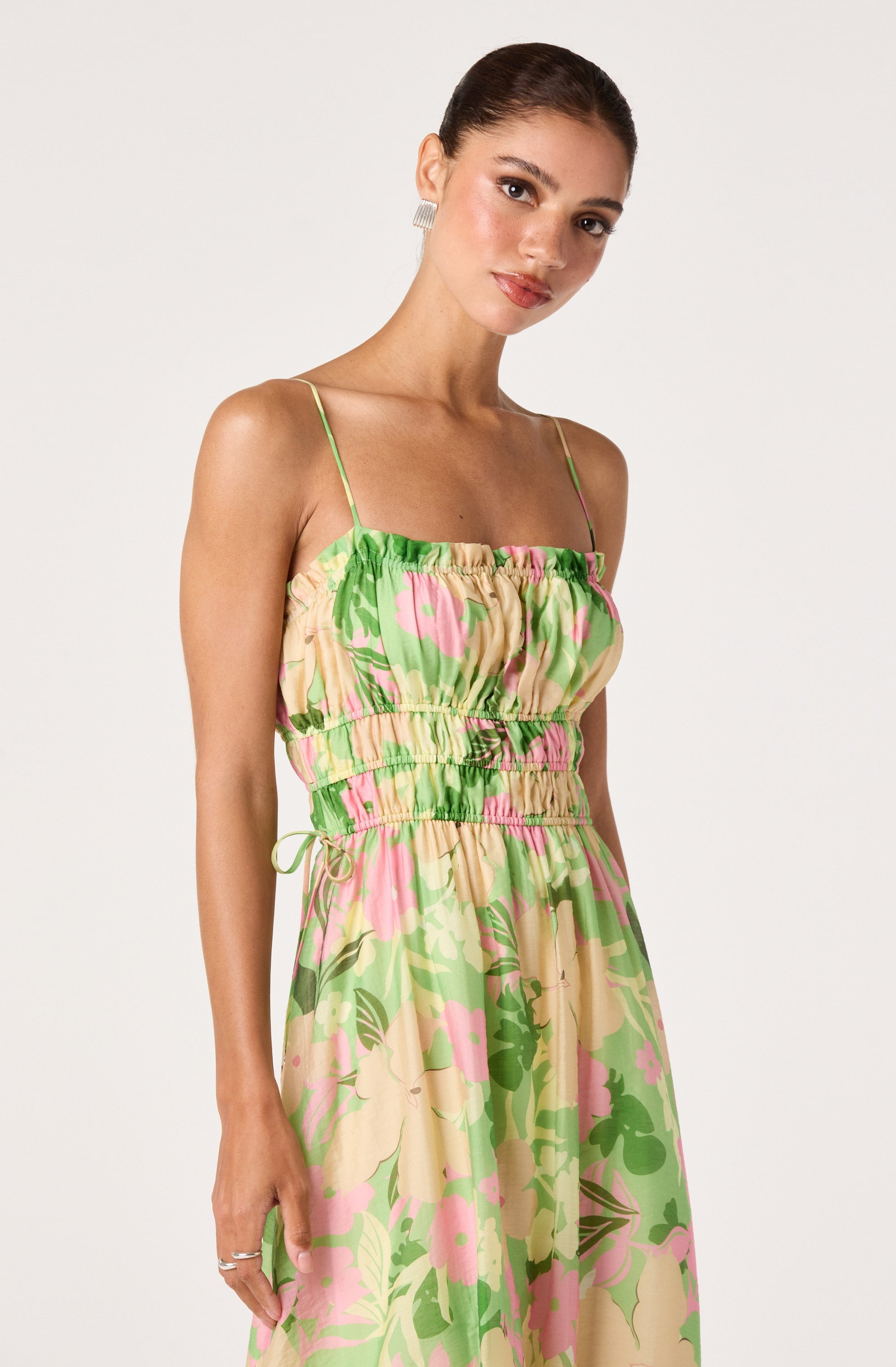 Maren Smocked Floral Midi Dress
