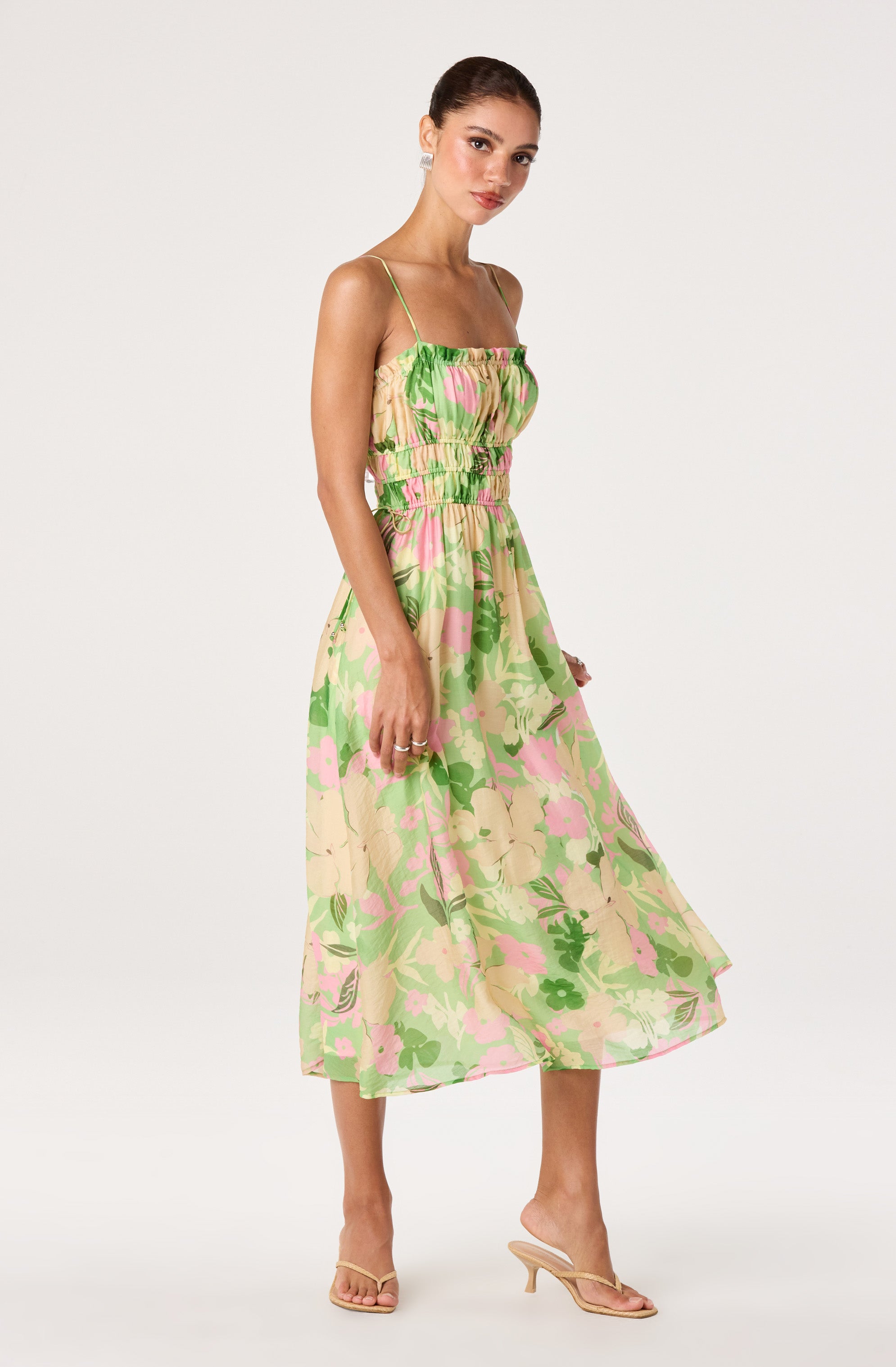 Maren Smocked Floral Midi Dress