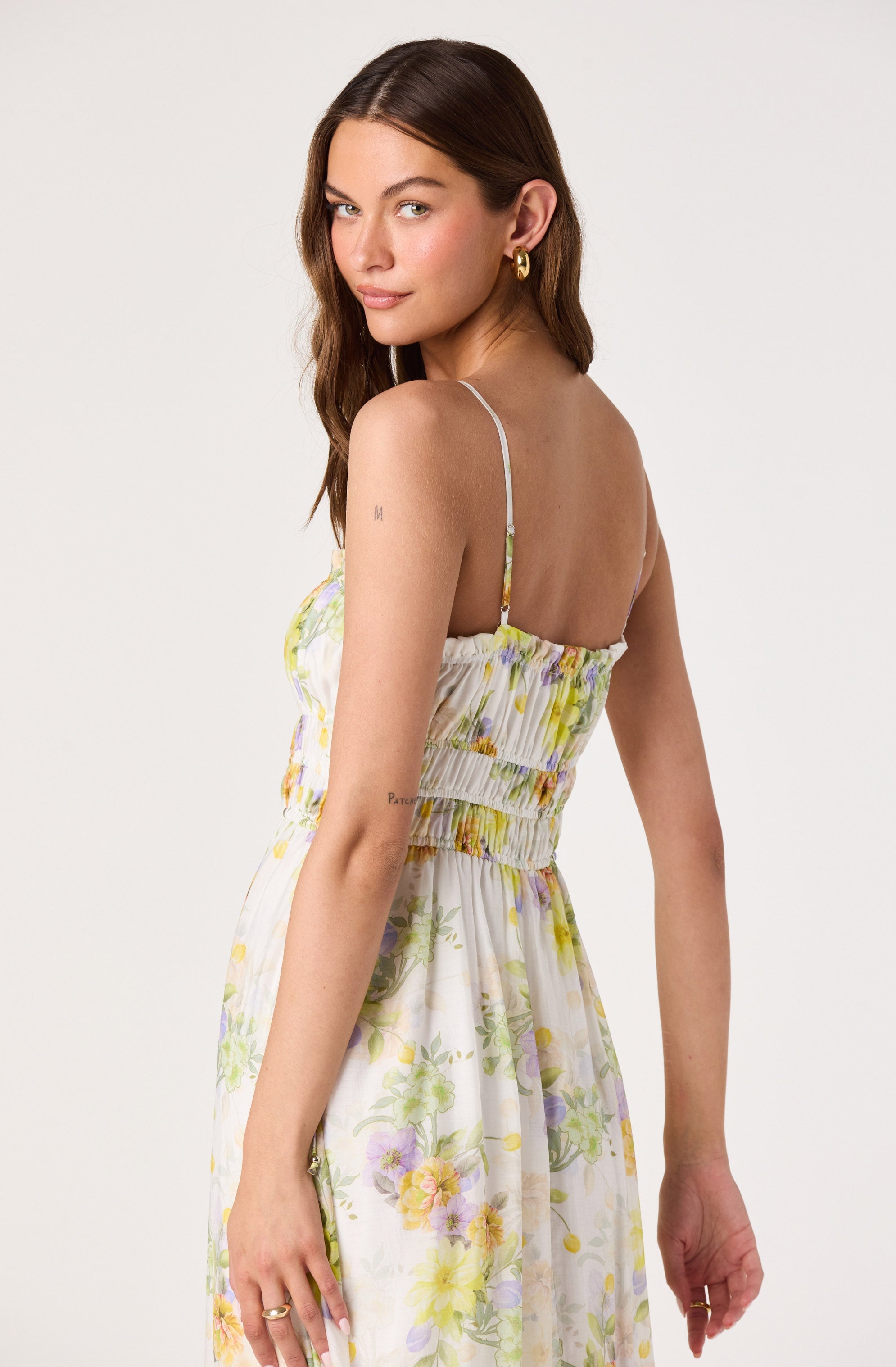 Maren Smocked Floral Midi Dress