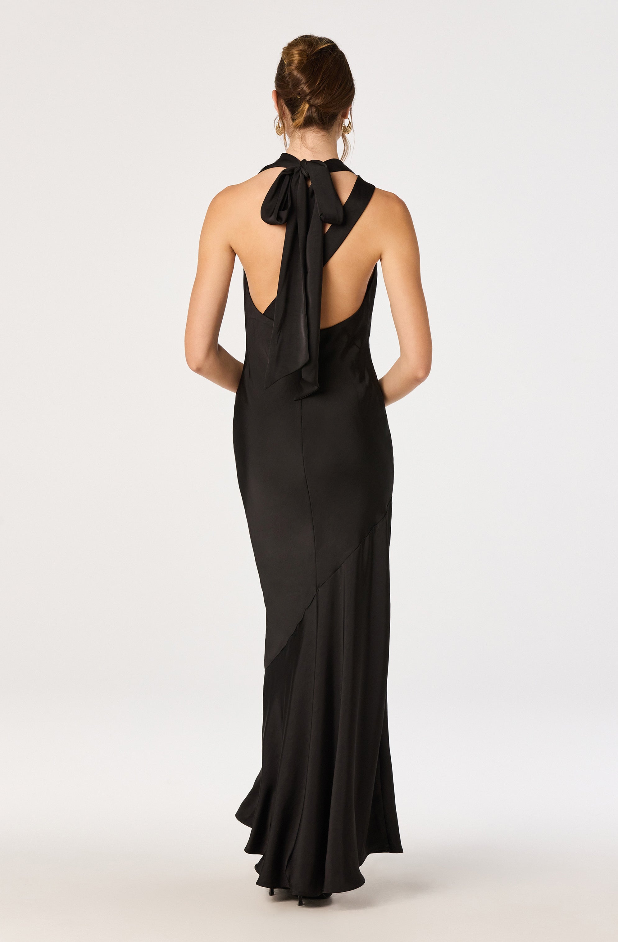Varya Satin Cowl Neck Maxi Dress