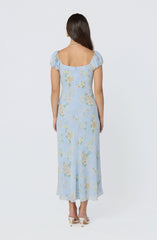 Florence Floral Puff Sleeve Midi Dress