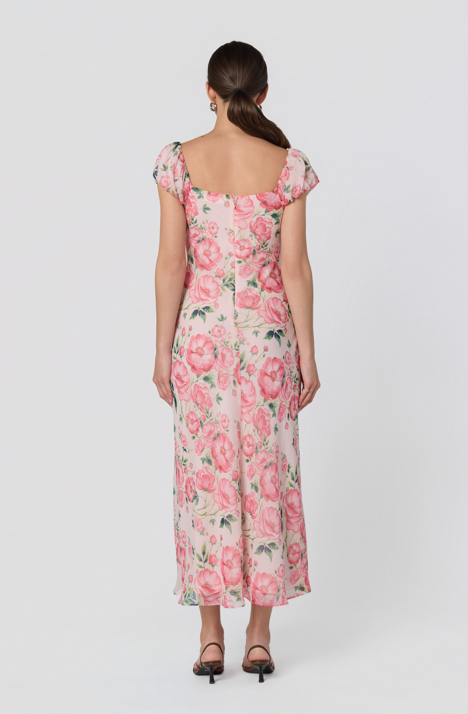Florence Floral Puff Sleeve Midi Dress