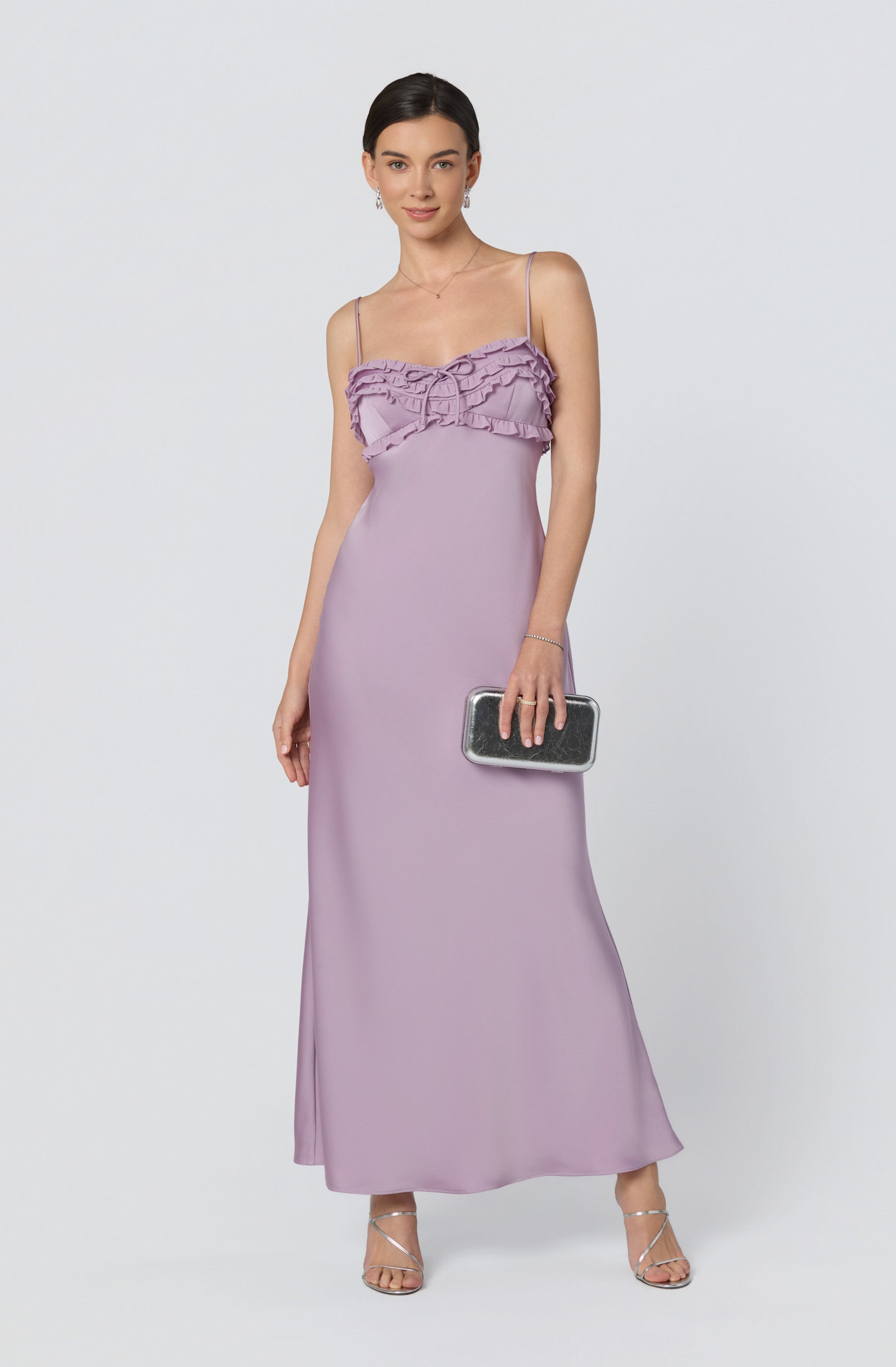Jade Ruffle Trim Maxi Dress