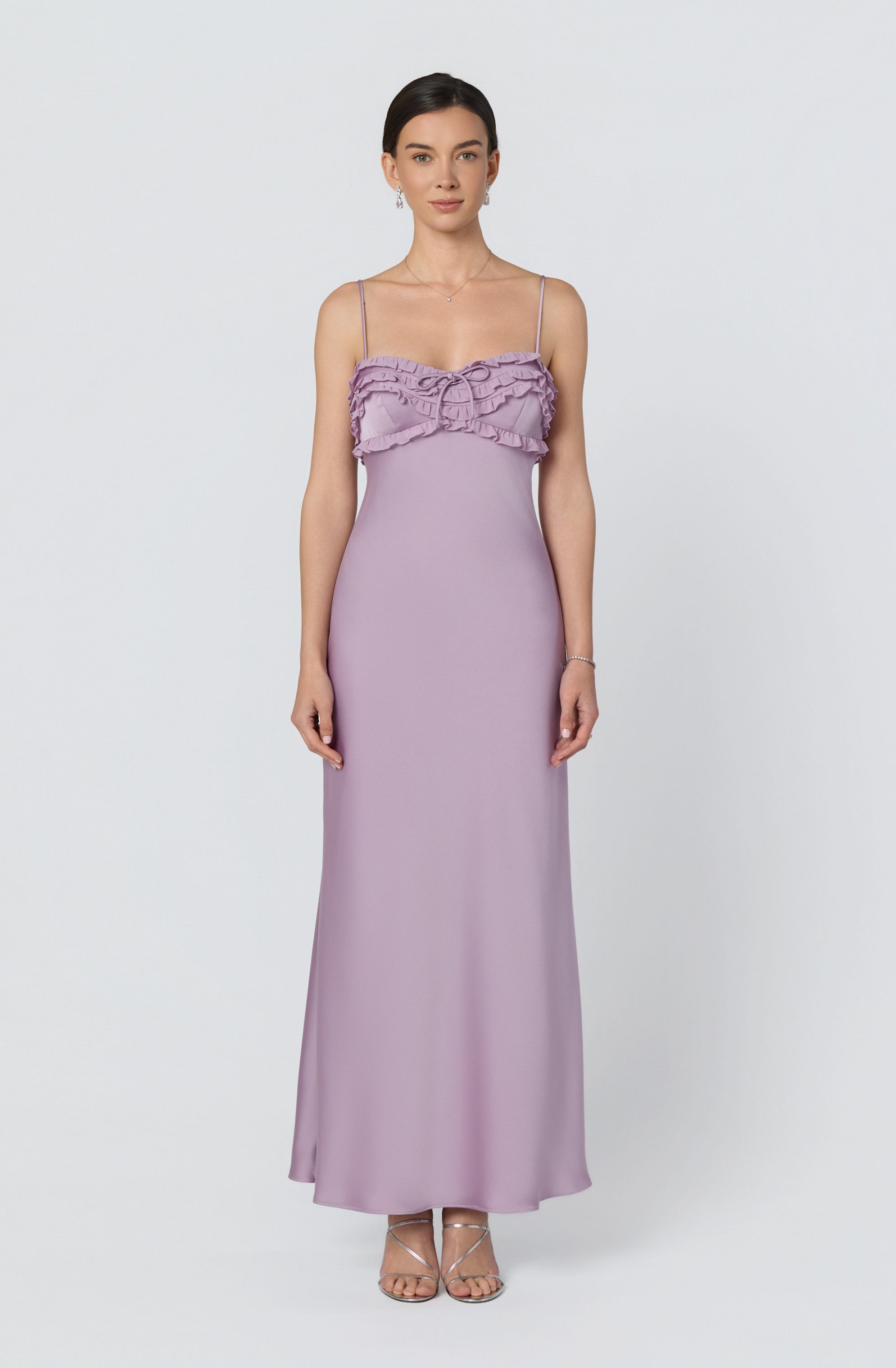 Jade Ruffle Trim Maxi Dress