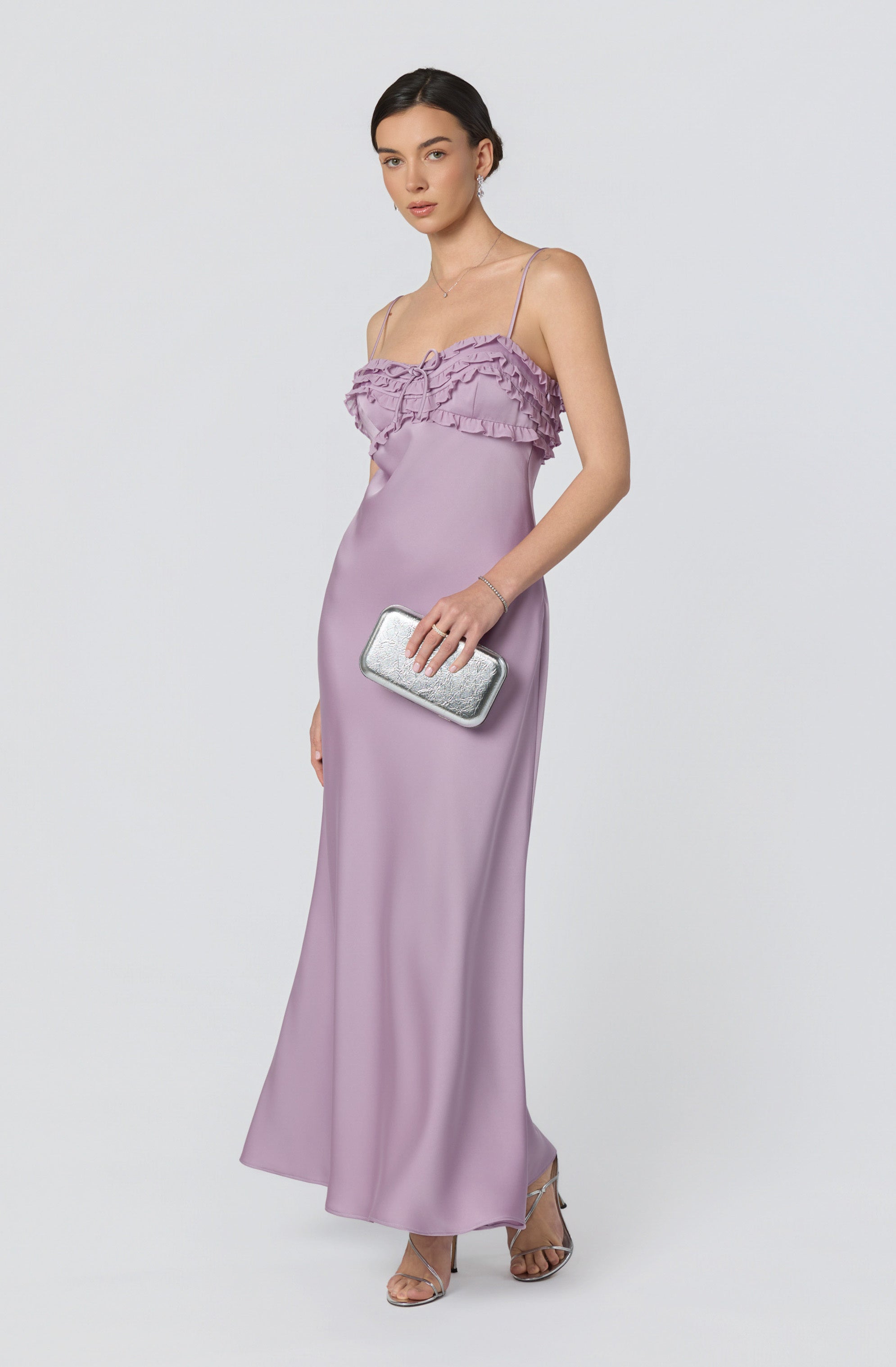 Jade Ruffle Trim Maxi Dress