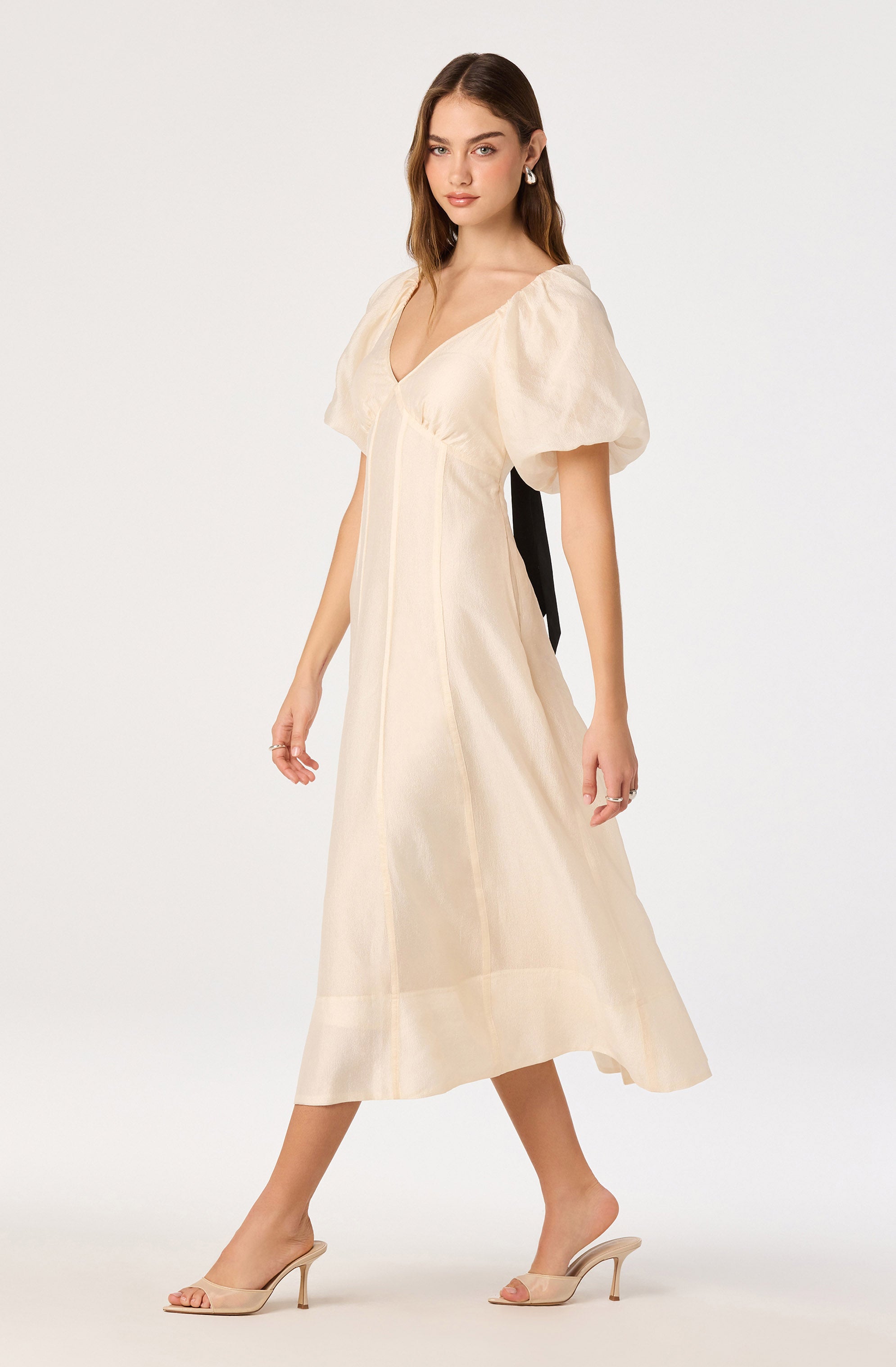 Kathaleya Puff Sleeve Midi Dress