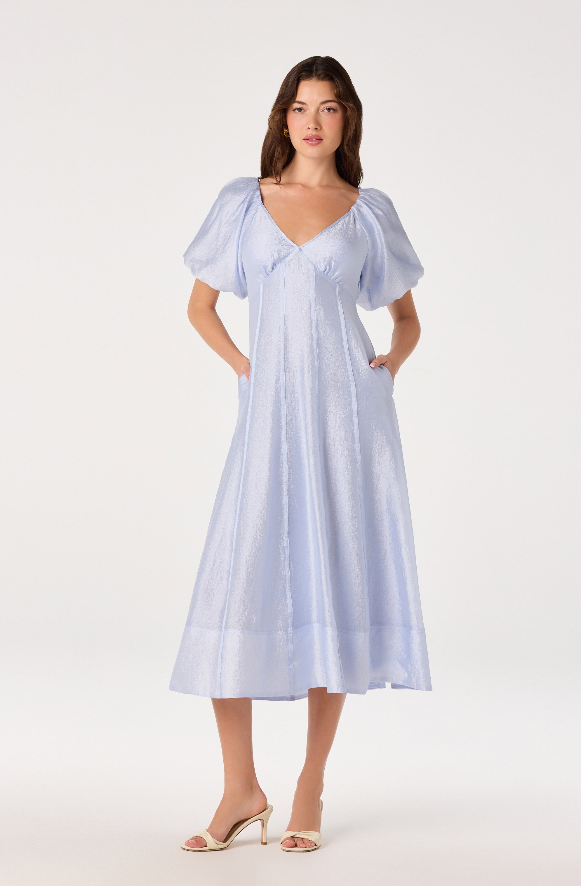 Kathaleya Puff Sleeve Midi Dress