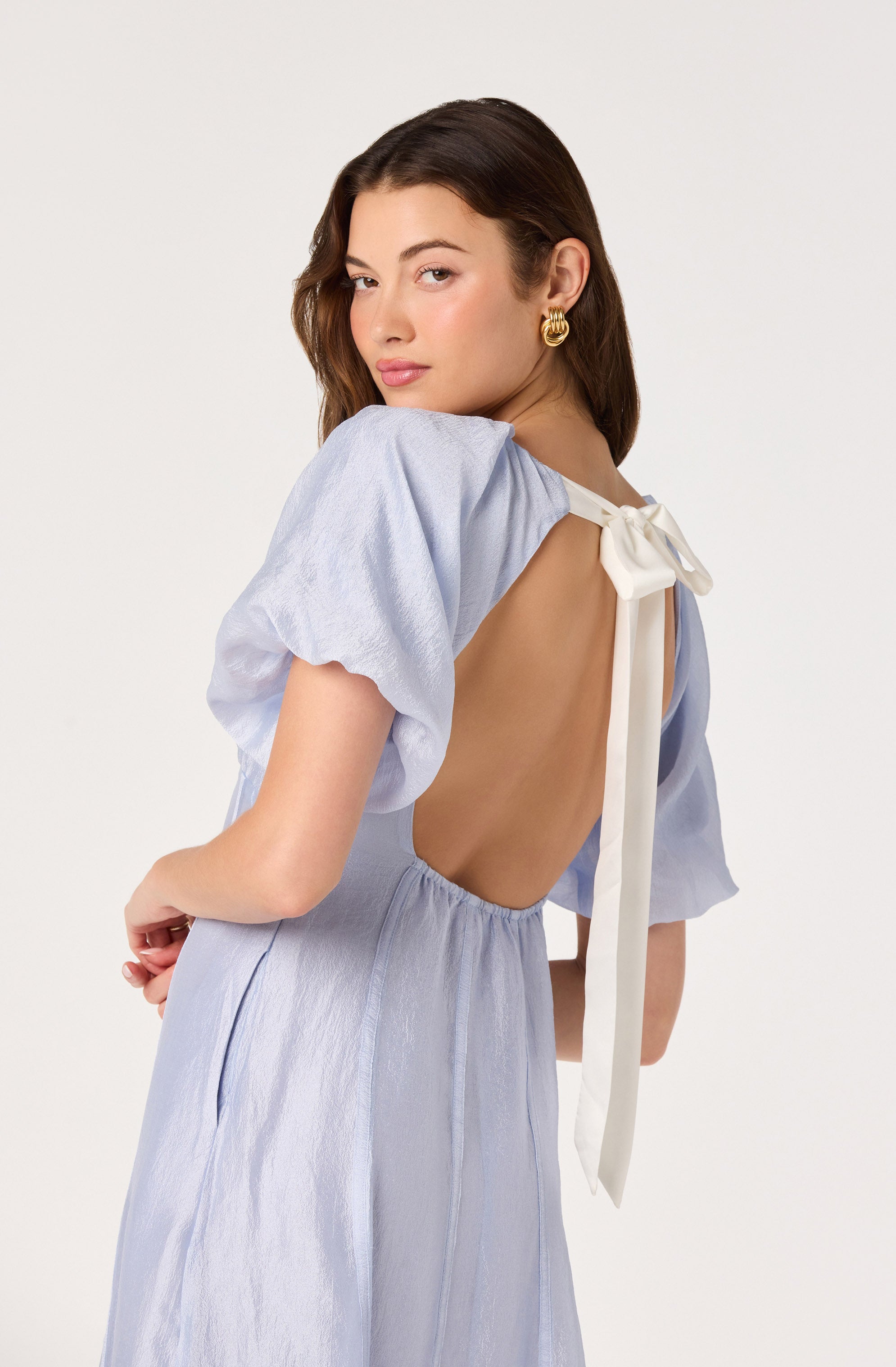 Kathaleya Puff Sleeve Midi Dress