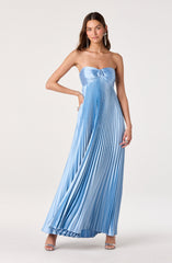 Cyrina Plissé Strapless Maxi Gown