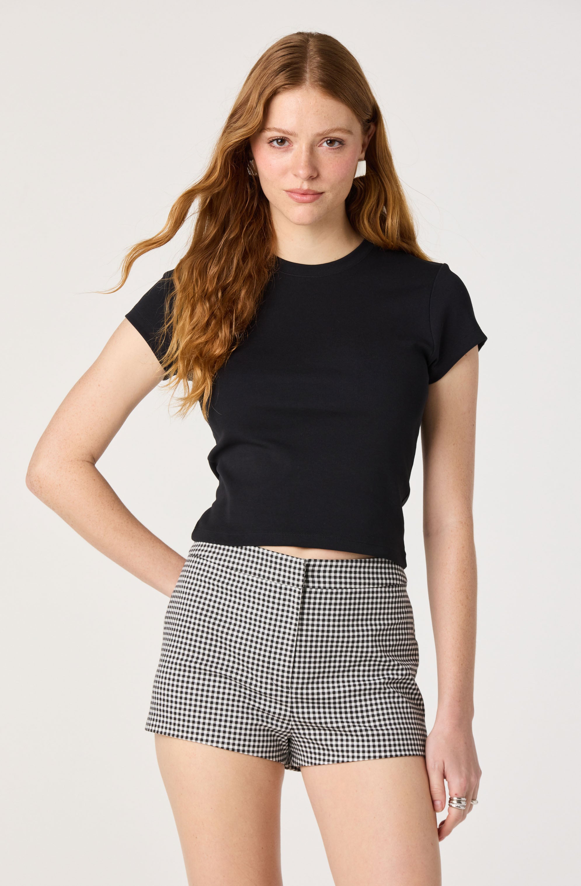 Valerie High-Rise Gingham Hot Pants