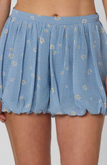 Kailey Floral Gingham High-Rise Bubble Shorts