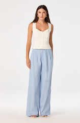 Linsey Striped Wide Leg Linen Pants