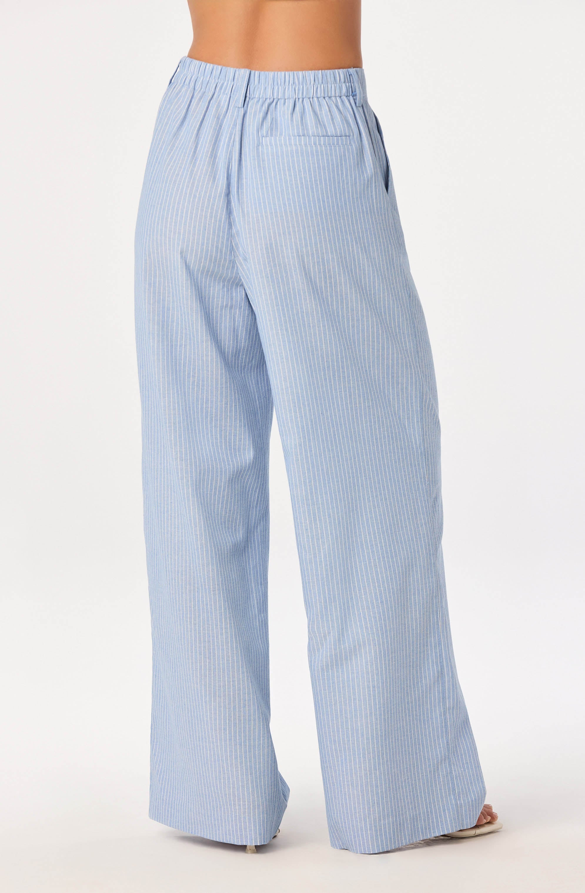 Linsey Striped Wide Leg Linen Pants