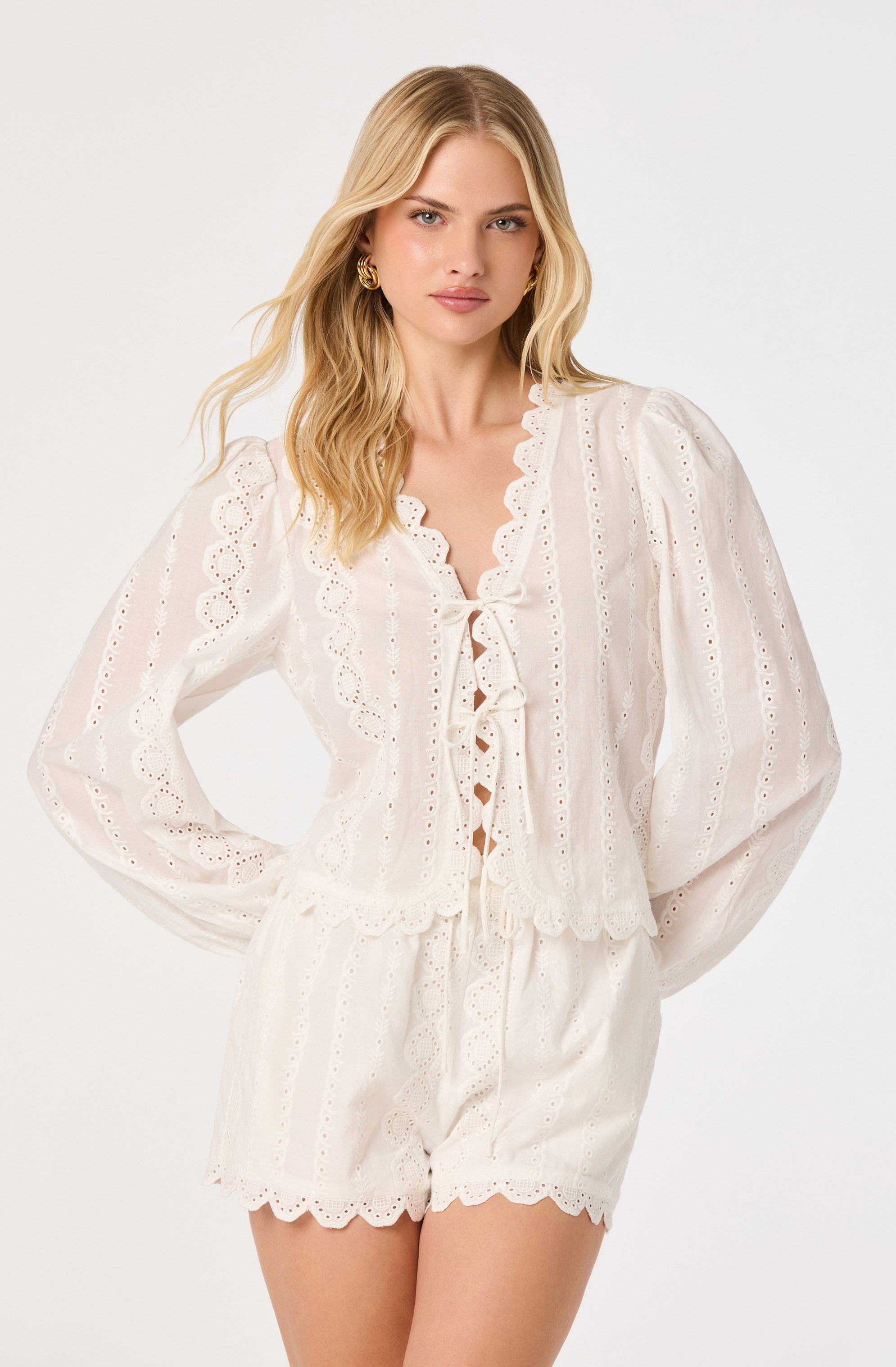 Leah Eyelet Embroidered Shorts