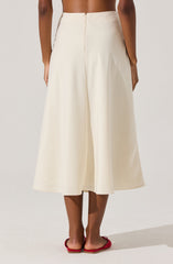 Woven A-Line Midi Skirt