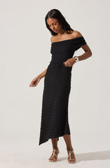 Textured Asymmetric Knit Skirt