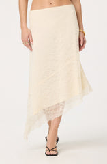 Asymmetrical Lace Midi Skirt