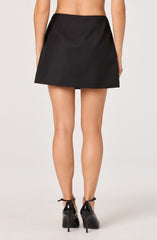 Wide Pleat Bow Mini Skirt