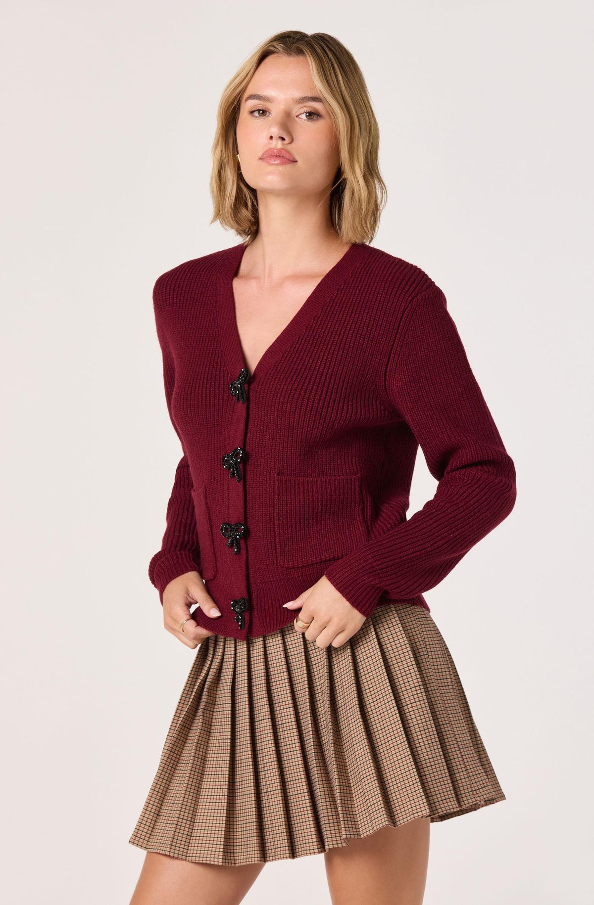 Plaid Pleated Mini Skirt