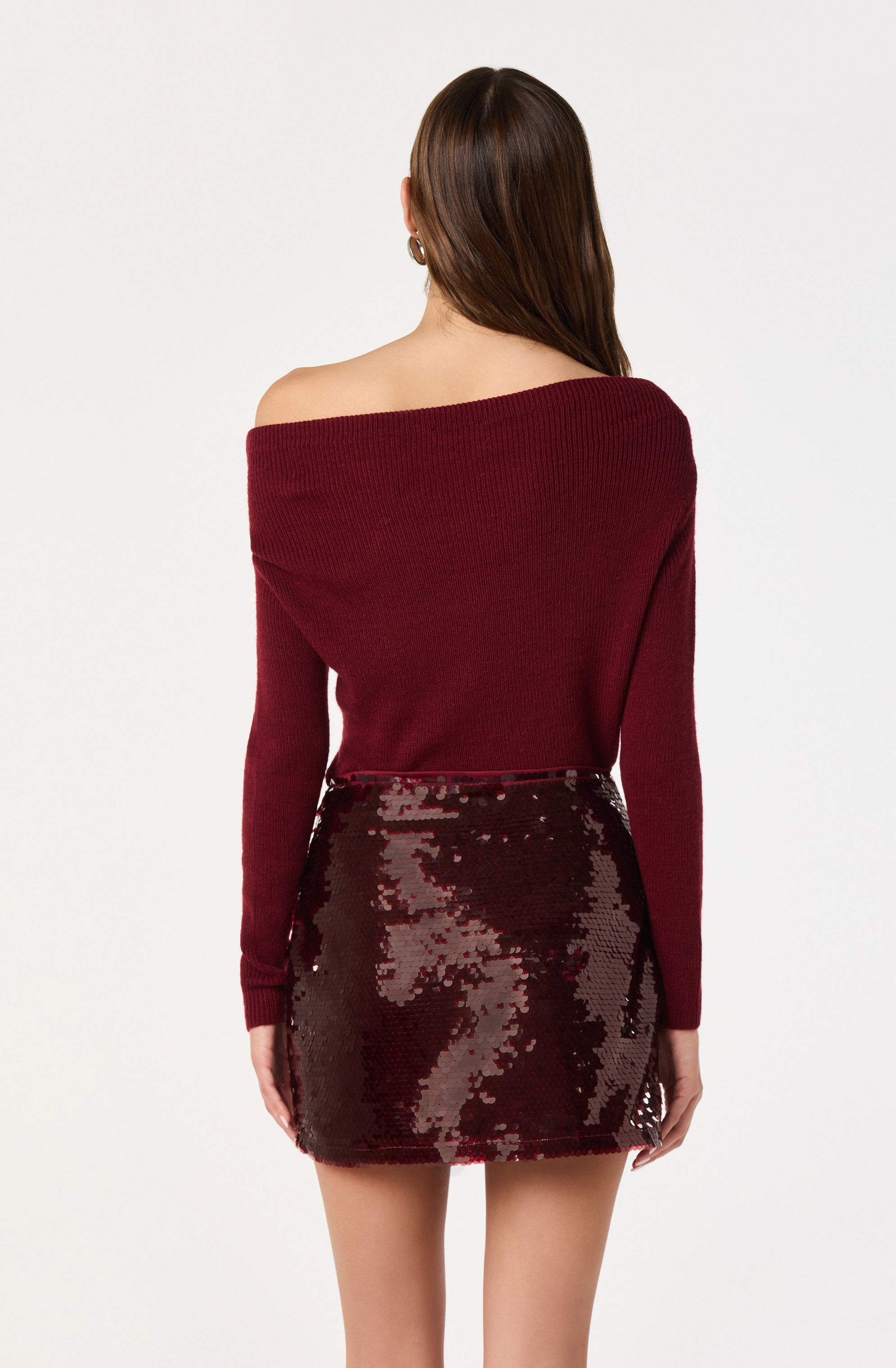 One Shoulder Ribbed Knit Top