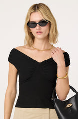 Ruched Off Shoulder Top