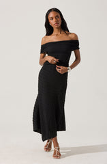 Off Shoulder Textured Knit Top