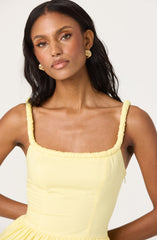 Sleeveless Bubble Hem Peplum Top