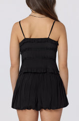 Kailey Ruffle Tie-Front Cropped Top