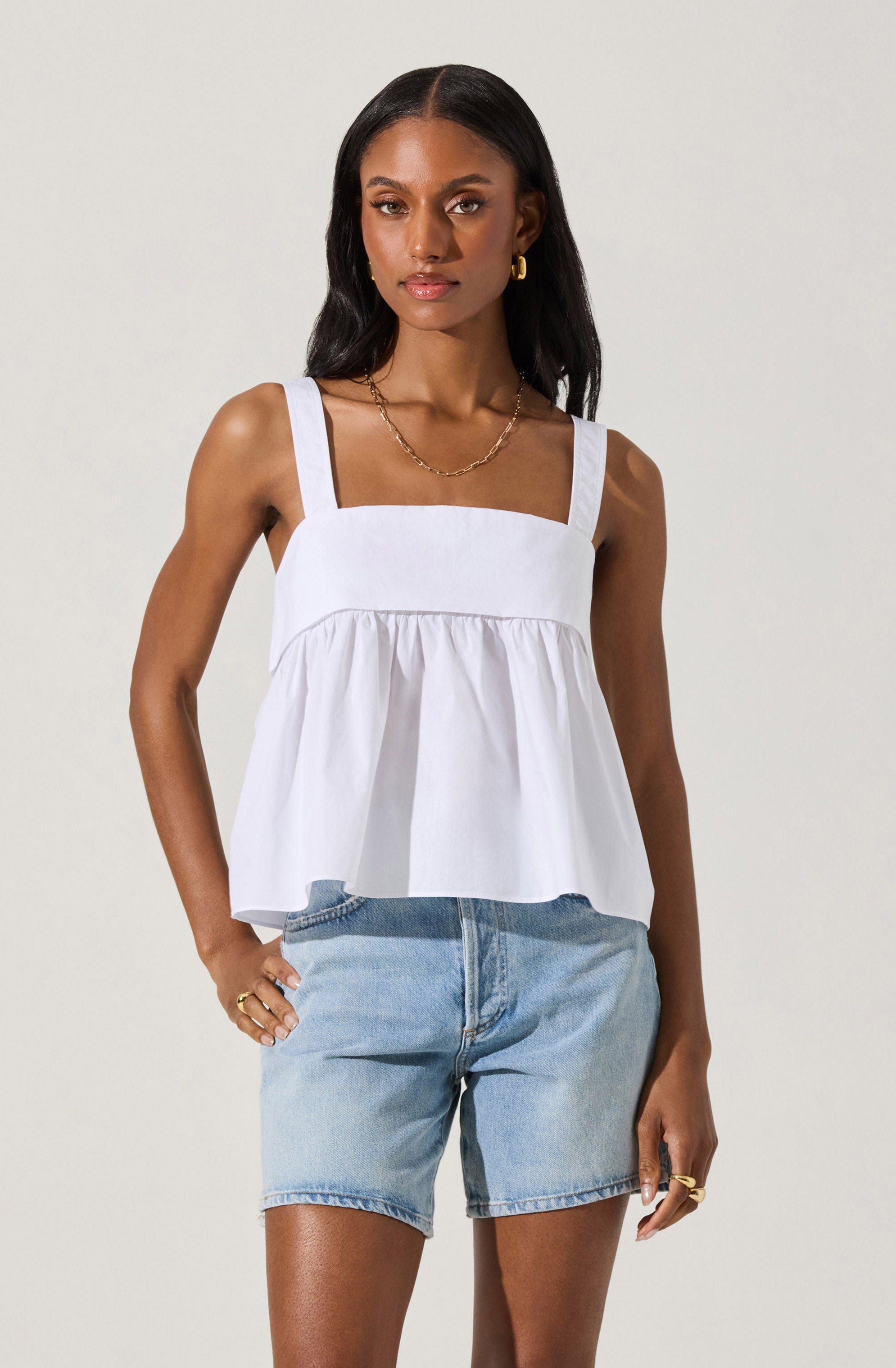 Square Neck Babydoll Top