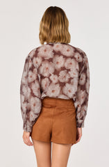 Semi Sheer Bow Necktie Top