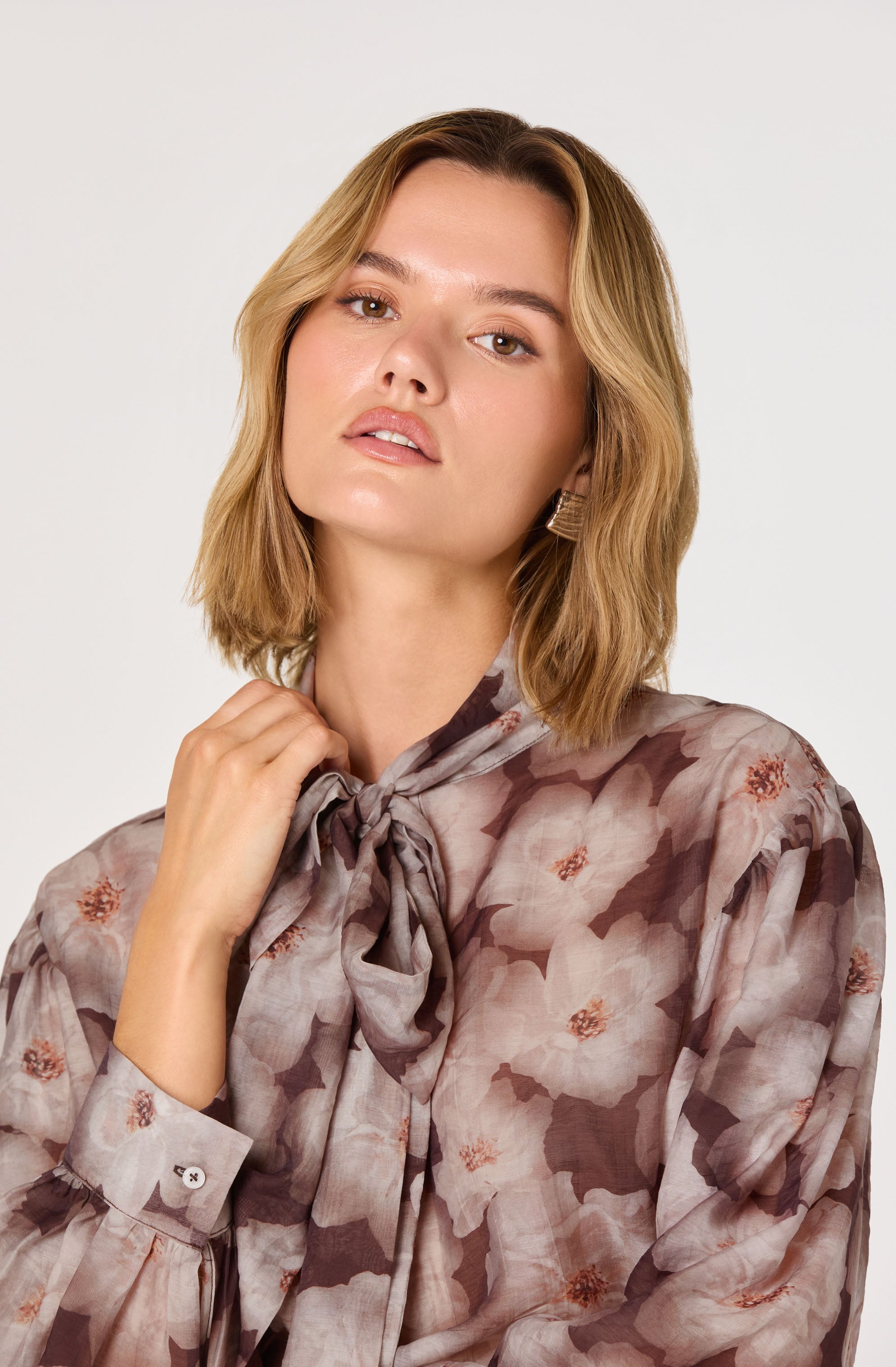 Semi Sheer Bow Necktie Top