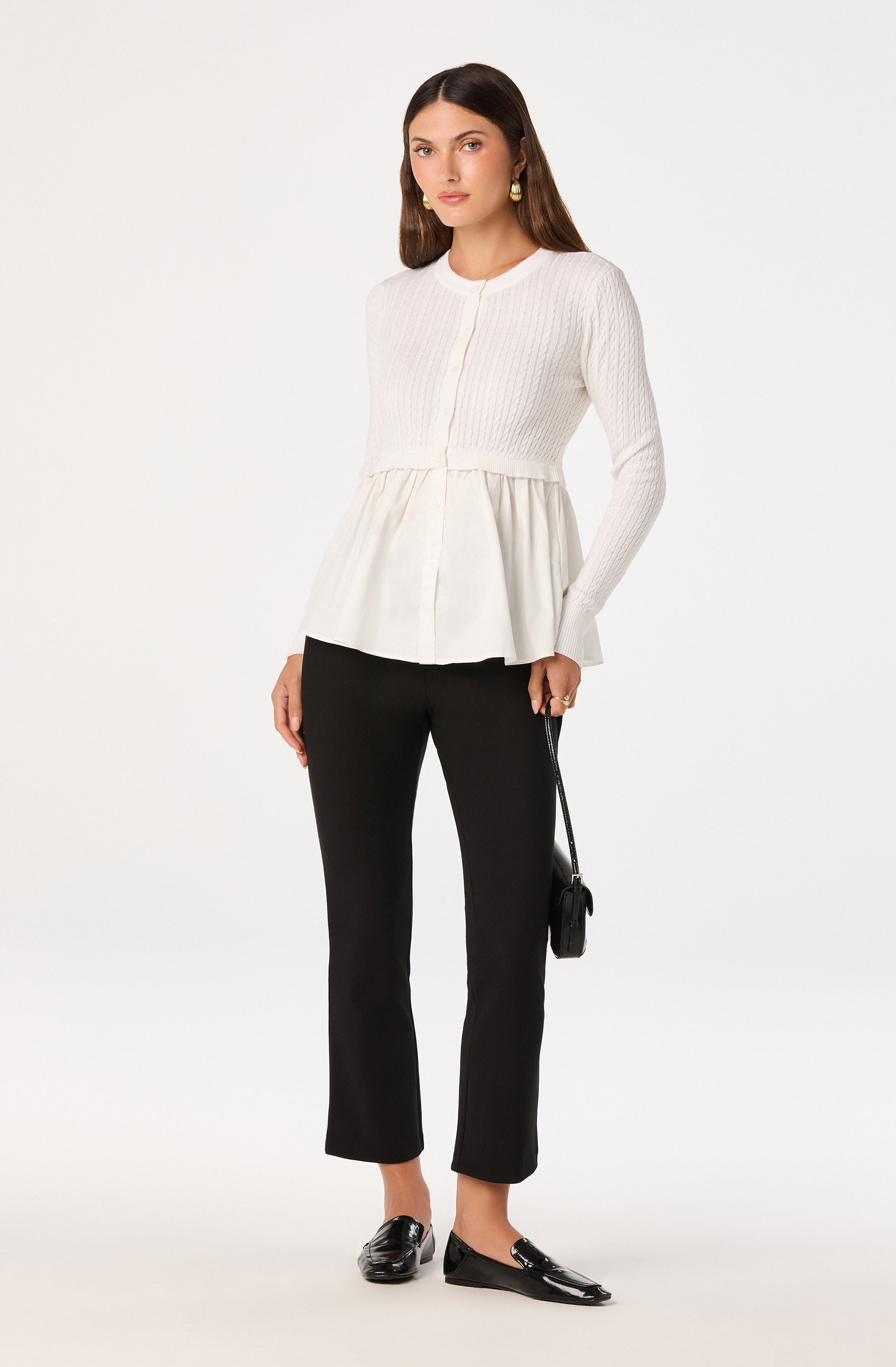 Mixed Media Peplum Top